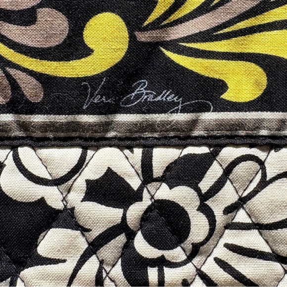 Vera Bradley Baroque Quilted Tote Bag Yellow Gray Floral Retired Pattern - Picture 4 of 7